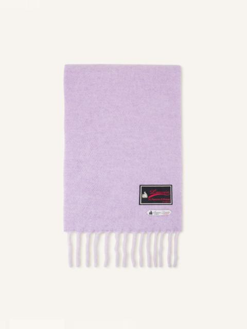 Lanvin FRINGED WOOL SCARF WITH 22 FAUBOURG LABEL
