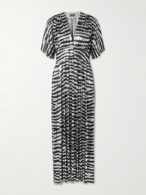 rabanne Zebra-print Chainmail Midi Dress