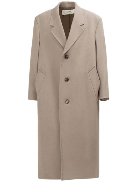 Oversize wool gabardine coat