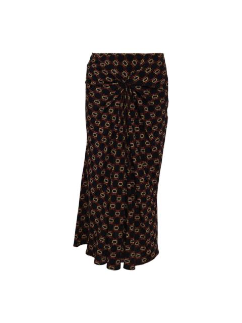 Dries Van Noten Bias Cut Skirt With Knot Detail