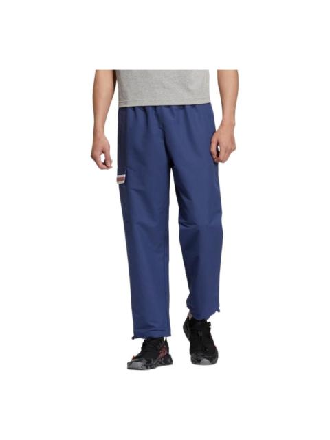 Men's adidas originals Printing Pattern Pocket Straight Sports Pants/Trousers/Joggers Blue HS2010