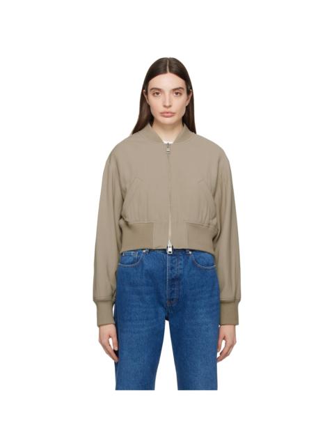 AMI Paris Taupe Zip Bomber Jacket