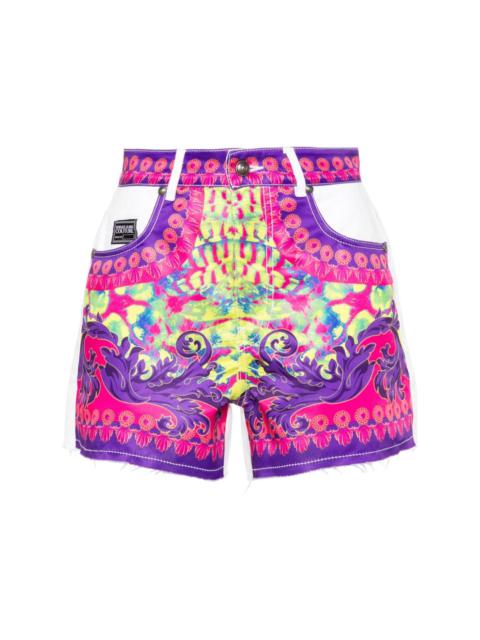 VERSACE JEANS COUTURE logo-print denim shorts