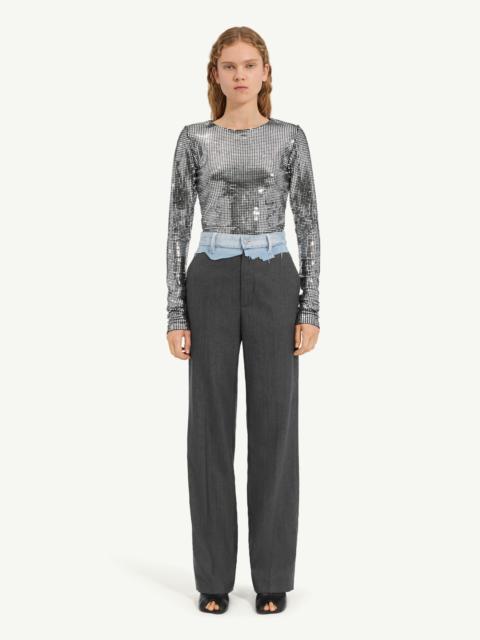MM6 Maison Margiela Tailored trousers with denim waistband
