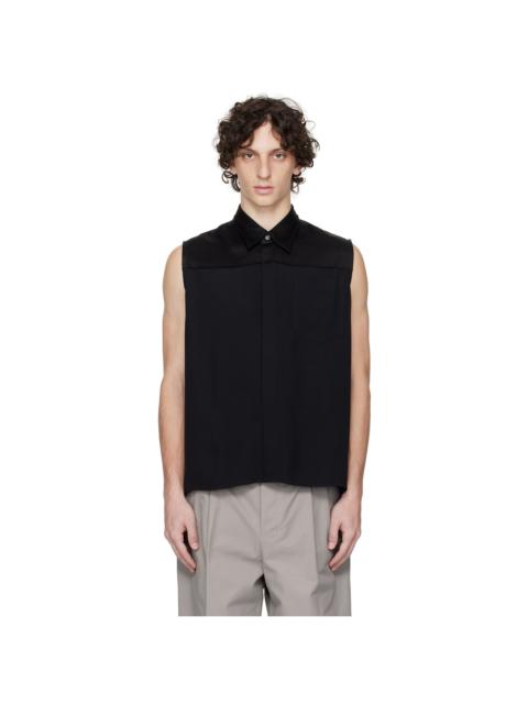 AMI Paris Black Contrasted Sleeveless Shirt