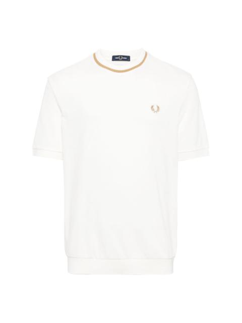 Fred Perry logo-embroidered piquÃ©-weave T-shirt