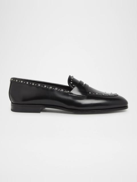Church's Onyx Met Studded Leather Penny Loafers