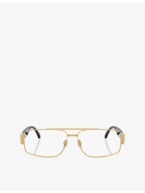 VERSACE VE1317 Rectangle-Frame Metal Sunglasses