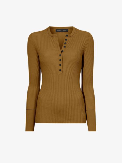 Proenza Schouler Agnes Henley Sweater in Eco Superfine Merino