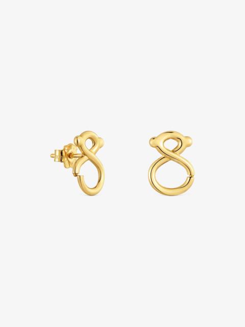 TOUS 14 mm 9kt gold bear-motif Earrings TOUS Infinity
