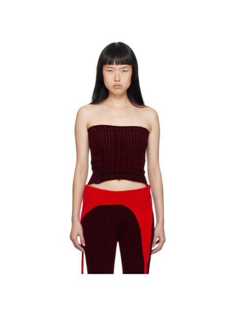 Burgundy Patch Tube Top