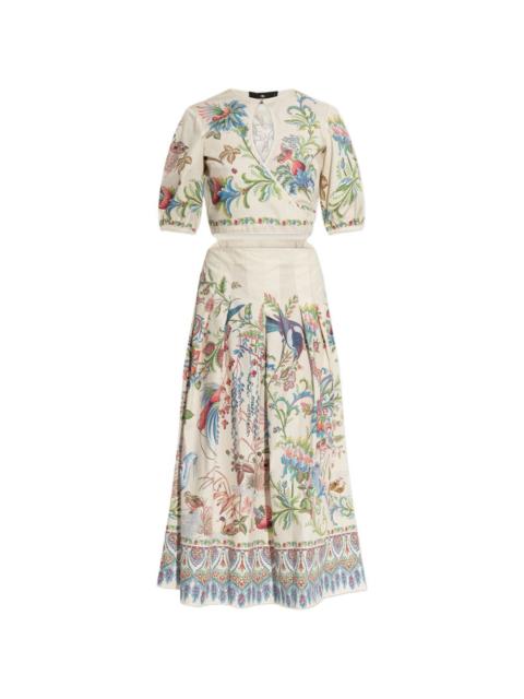 Etro floral-print cut-out midi dress