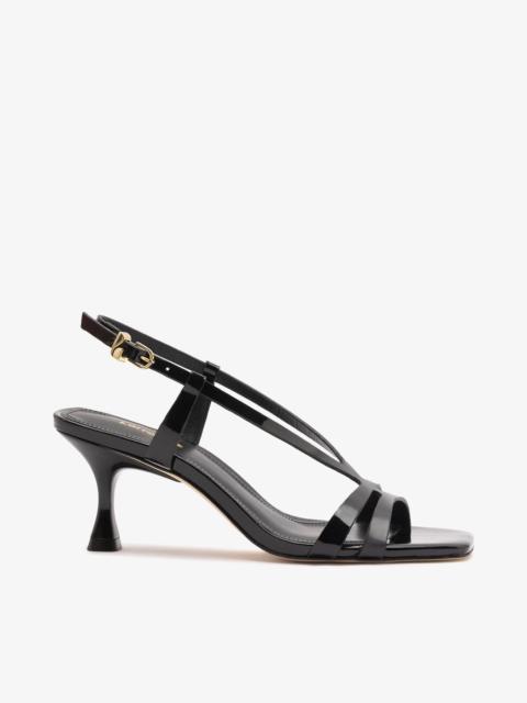 Larroudé Daphne Sandal Black Patent Leather