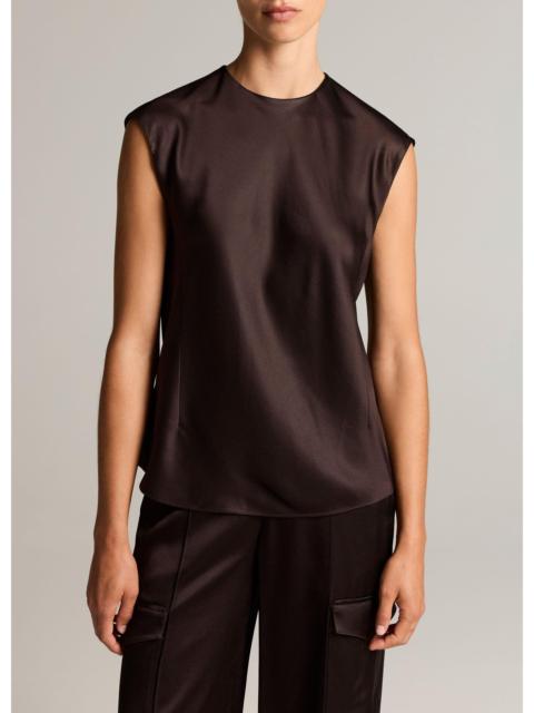 Vince Satin Relaxed Cap-Sleeve Top