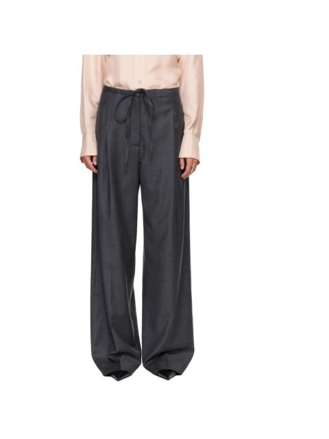 RÓHE Gray Relaxed Soft Wool Trousers