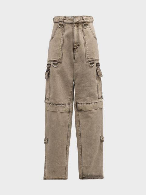 Givenchy Men's Denim Detailed Hardware Pants