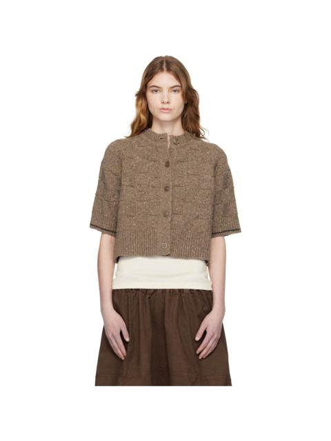 YMC Brown Kwai Knit Cardigan
