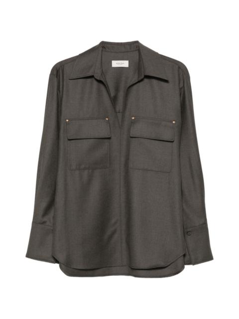AGNONA chest-pocket long-sleeve blouse