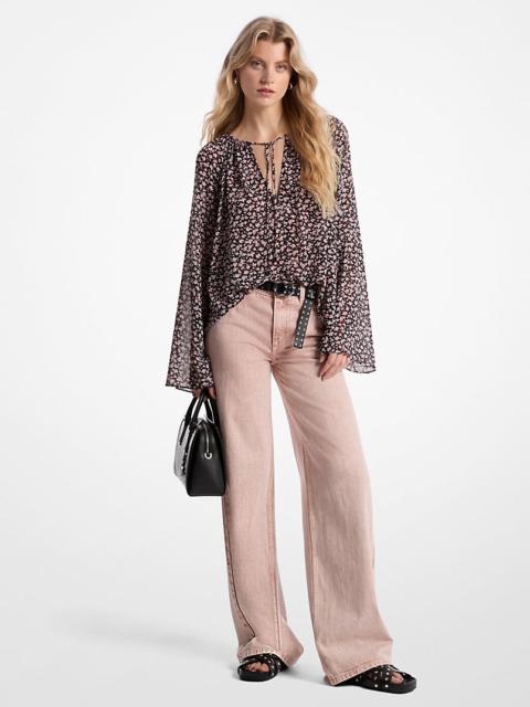 MICHAEL KORS Garment-Dyed Wide Leg Jean