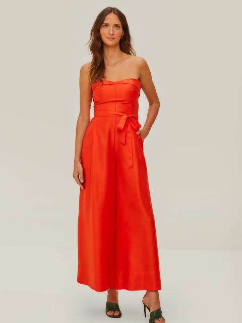 FARM RIO Red Strapless Jumpsuit
