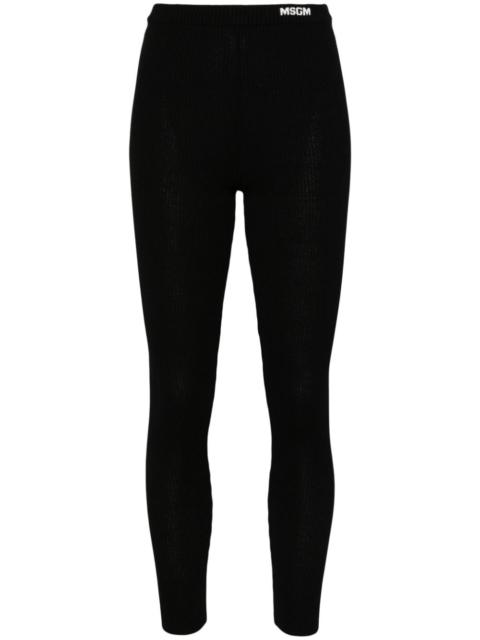 MSGM logo-waistband leggings