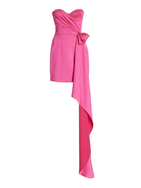 HALPERN Exclusive Draped Satin Bustier Mini Dress pink