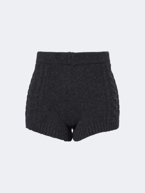 ROTATE Cable-knit wool shorts
