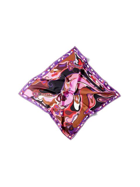 large Orchidee-print silk scarf