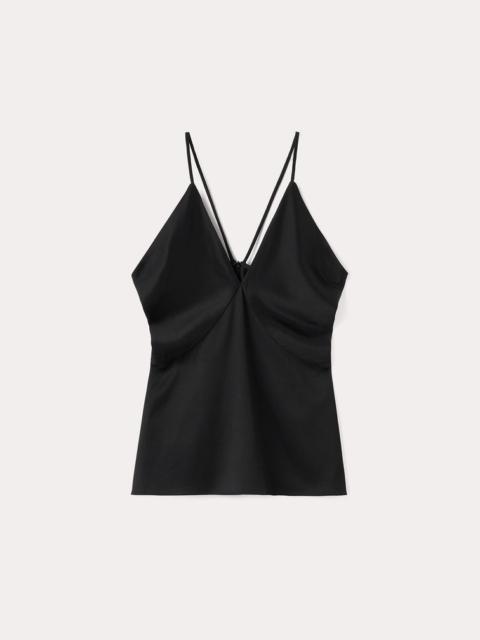 Draped twill cami top black