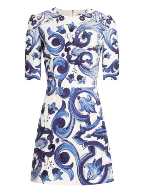 Dolce & Gabbana Majolica print short-sleeve dress