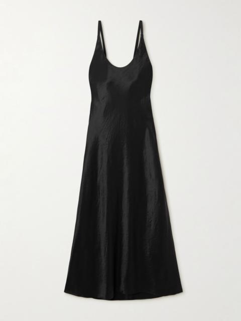 BALENCIAGA Satin midi dress Black