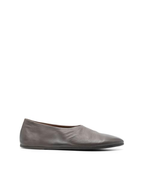 round-toe leather loafers