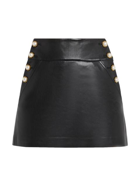 Alice + Olivia Women's Donald Faux-Leather Miniskirt - Black