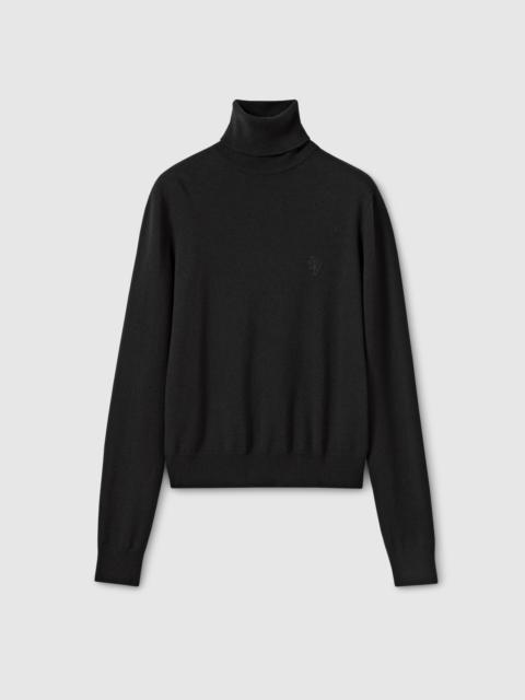 GUCCI Knit wool turtleneck with embroidery