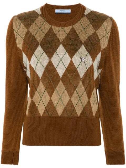 Prada argyle-pattern sweater