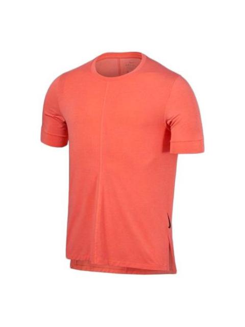 Men's Nike Dri-FIT Yoga Quick Dry Short Sleeve Watermelon Red T-Shirt BV4035-814