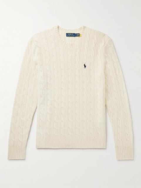 Polo Ralph Lauren Slim-Fit Cable-Knit Wool and Cashmere-Blend Sweater