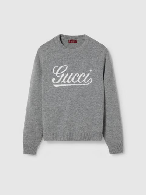 GUCCI Wool sweater with Gucci intarsia