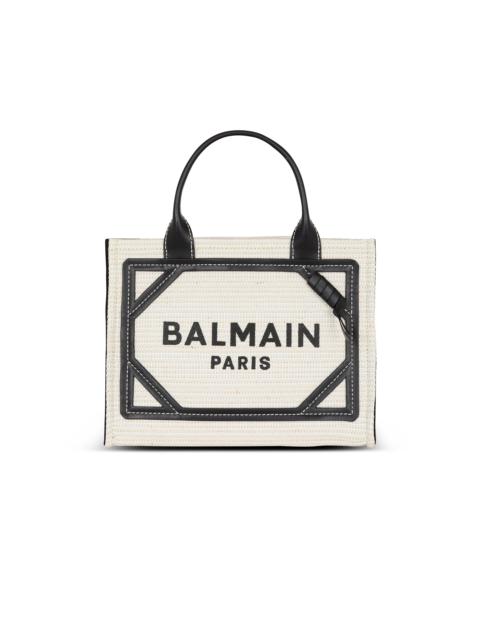 Balmain Small raffia B-Army tote bag