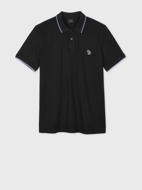Paul Smith Black Zebra Logo Polo Shirt With Contrast Tipping