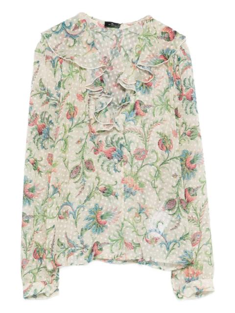 Etro ruffled floral top