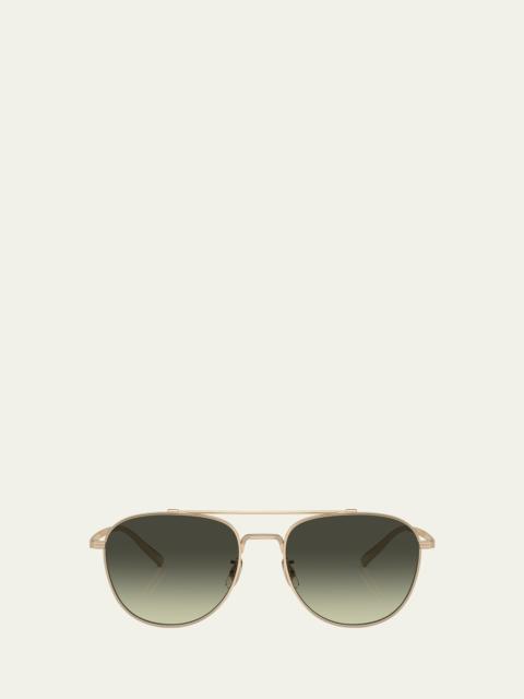 Oliver Peoples Rivetti Titanium Aviator Sunglasses