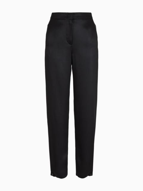 Straight-cut trousers in double silk satin