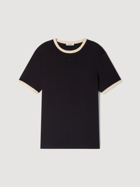 Sandro TWO-TONE PATCH T-SHIRT