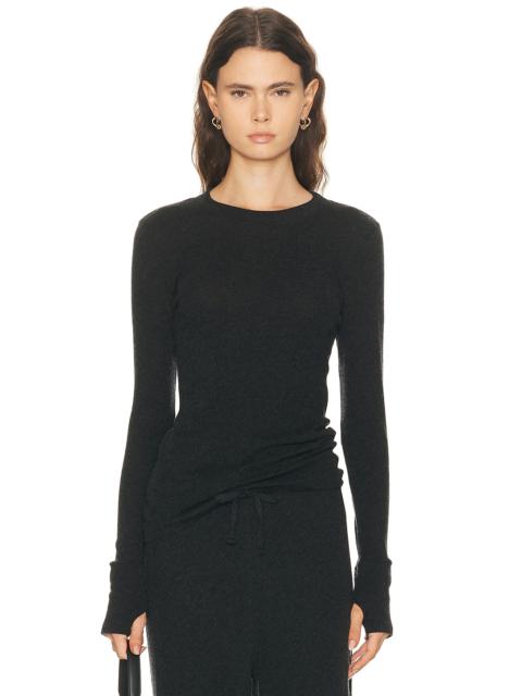 Enza Costa Cashmere Easy Cuffed Crewneck Sweater