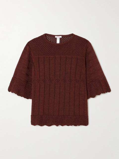 ERES Chimère Reverie Open-knit Cotton-blend Top