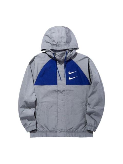 Nike Sportswear Swoosh Windproof Sports Woven Jacket Gray CJ4889-073