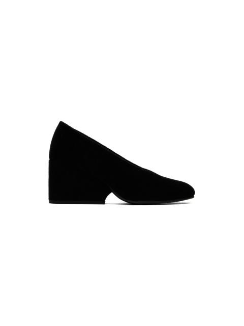 Comme Des Garçons Black Velvet Wedge Heels