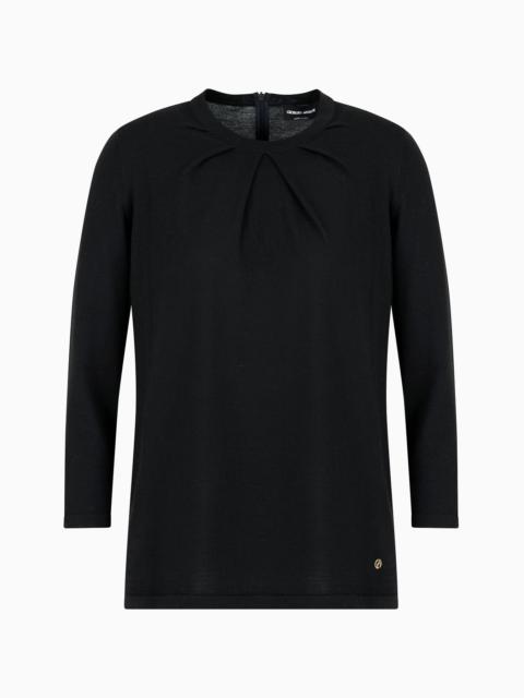 GIORGIO ARMANI Virgin-wool, crew-neck jumper