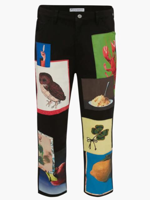 JW Anderson OSCAR WILDE CAPSULE: PATCHWORK PRINT STRAIGHT LEG TROUSERS